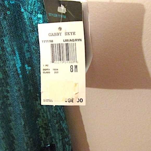 NWT Gabby Skye Blue Sequin Sheath Dress, Size 8 - Picture 9 of 9